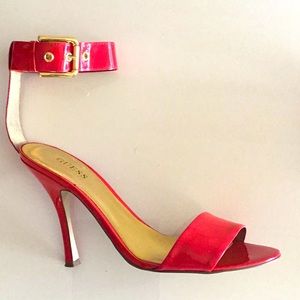 Gwdeyandra, Guess by Marciano (Dark Pink Patent) Sandal Heels